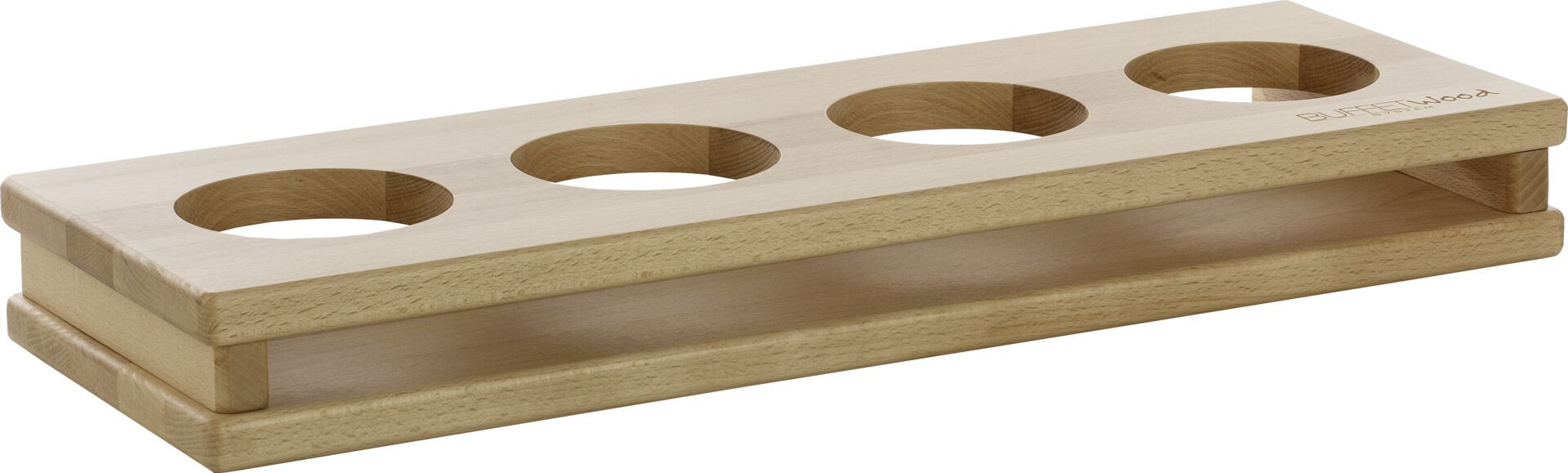 Display "Wood" 4 Aussparungen Ø 10cm